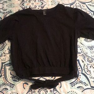 Black Forever 21 crop with tie waist